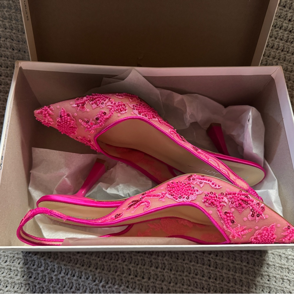 Betsey Johnson Fuchsia Embellished Heels